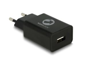 Ladeadapter Navilock Eurostecker -> 1x USB Typ A schwarz