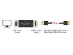 DELOCK HDMI Adapter A -> D-Sub15 Bu/Bu screwless + 15cm Kab
