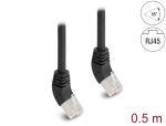 DELOCK RJ45 Netzwerkkabel Cat.6A S/FTP Slim 45 0,5m schwarz