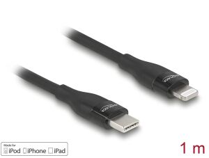 DeLOCK Daten- und Ladekabel USB Type-C zu Lightning für iPhone, iPad und iPod schwarz 1 m MFi