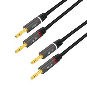 LogiLink CA1210 Audio-Kabel 3 m 2 x Banana Schwarz