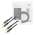 LogiLink CA1210 Audio-Kabel 3 m 2 x Banana Schwarz