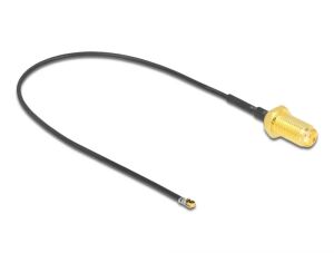 DeLOCK Antennenkabel SMA Buchse zum Einbau zu I-PEX Inc., MHF® 4L LK Stecker 1.37 20 cm Gewindelänge 10 mm
