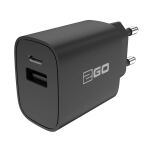 2GO 797273 Ladegerät für Mobilgeräte Universal Schwarz AC Schnellladung Drinnen