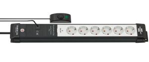 Brennenstuhl Premium-Line Verlängerungskabel 3 m 6 AC-Ausgänge Drinnen Schwarz, Grau
