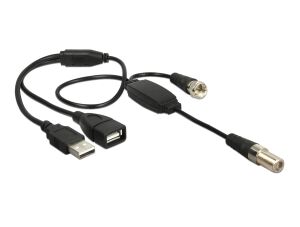 DELOCK HF Kabel F -> F Bu/St +USB A Stecker Phantomsp