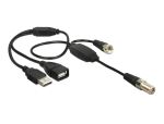 DELOCK HF Kabel F -> F Bu/St +USB A Stecker Phantomsp