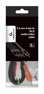 Gembird CCA-4P2R-2M Audio-Kabel 3.5mm 3 x RCA Schwarz