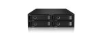 ICY BOX IB-2242SSK, Back Plane, 4x 2,5" (6-15 mm high) SAS & SATA in 1x 5,25" bay, dual Channel, Schloss, 2x 4cm fan, schwarz