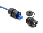 DELOCK RJ45 Cat.6A Kupplung mit Verschlusskappe IP67 staub-