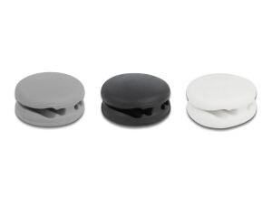 DELOCK Kabelhalter Mini mit 4 Durchführungen Set 3 Stück