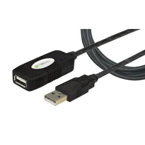 Techly IUSB-REP10TY USB Kabel USB 2.0 10 m USB A 0,48 Gbit/s Schwarz