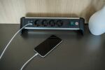 Brennenstuhl Steckdosenleiste ALU-Office-Line 4fach 1.8m USB