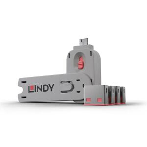 Lindy 40450 Schnittstellenblockierung Schnittstellenblockierung + Schlüssel USB Typ-A Pink Acrylnitril-Butadien-Styrol (ABS) 5 Stück(e)