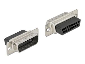 DELOCK D-Sub 15 Pin Crimp Stecker, Metall, 4 Stück