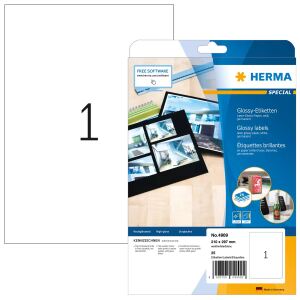 HERMA Etiketten A4 210x297 mm weiß Papier glänzend 25 St.