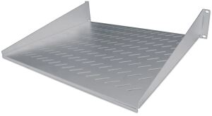 Intellinet 19" Fachboden zur Frontmontage, 2 HE, Montage an den beiden vorderen Profilschienen, 400 mm Tiefe, perforiert, grau