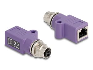 DELOCK M12 Adapter D-kodiert 4 Pin Bu zu RJ45 Bu gerade