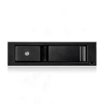 ICY BOX IB-158SSK-B, Wechselrahmen, 1x 3,5" SATA I/II/III oder SAS II HDD zu 1x SATA Host, EasySwap trägerlos, Stahl + Plastik, abschließbar,schwarz