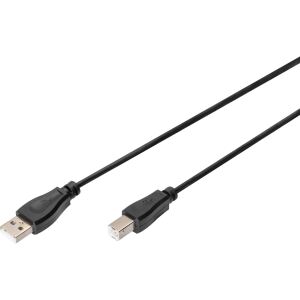 DIGITUS USB 2.0 Anschlusskabel Typ A -B St/St 1.0m, sw