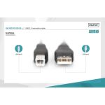 DIGITUS USB 2.0 Anschlusskabel Typ A -B St/St 1.0m, sw