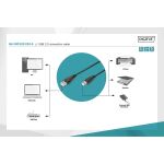 DIGITUS USB 2.0 Anschlusskabel Typ A -B St/St 1.0m, sw