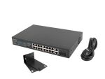 Lanberg RSFE-16P-2C-250 Netzwerk-Switch Unmanaged Gigabit Ethernet (10/100/1000) Power over Ethernet (PoE) 1U Schwarz