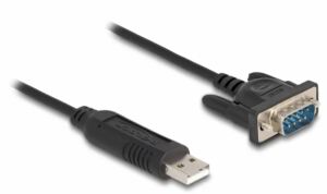 DeLOCK USB 2.0 zu Seriell RS-232 Adapter mit kompaktem seriellen Steckergehäuse 50 cm FTDI