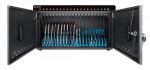 Manhattan 20-Port Ladeschrank 360 W, 20 USB-C PD-Ports, geräumige Fächer für Handys und Tablets, 360 W gesamt, bis zu 3 A/18 W pro Port, abschließbare Doppeltür, Überspannungsschutz, leiser Lüfter, Metallgehäuse, schwarz