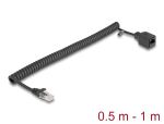 DELOCK RJ45 Spiralkabel St > Bu Cat.5e UTP 0,5m - 1m...