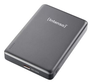 Intenso MW10000 Magnetische Powerbank 10000 mAh – MagSafe kompatibel, Wireless Charging 15W, USB-C PD 20W, Für iPhone & Android – Geprüft in Deutschland – Grau
