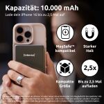 Intenso MW10000 Magnetische Powerbank 10000 mAh – MagSafe kompatibel, Wireless Charging 15W, USB-C PD 20W, Für iPhone & Android – Geprüft in Deutschland – Grau