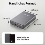 Intenso MW10000 Magnetische Powerbank 10000 mAh – MagSafe kompatibel, Wireless Charging 15W, USB-C PD 20W, Für iPhone & Android – Geprüft in Deutschland – Grau