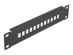 DeLOCK 10″ LWL Patchpanel 12 Port für SC Simplex / LC Duplex 1 HE schwarz