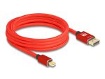 DeLOCK Mini DisplayPort zu DisplayPort Kabel 8K 60 Hz 3 m rot Metall ohne Einrastfunktion