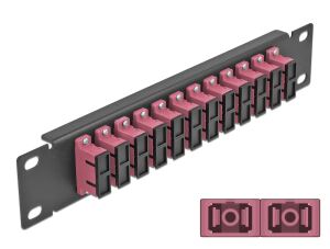 DeLOCK 10″ LWL Patchpanel 12 Port SC Duplex violett 1 HE schwarz