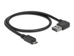 DELOCK Easy-USB-Kabel 2.0 A(gewinkelt re/li)->MicroB 0.5m