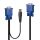 Lindy 32186 Tastatur/Video/Maus (KVM)-Kabel Schwarz, Blau 2 m