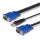 Lindy 32186 Tastatur/Video/Maus (KVM)-Kabel Schwarz, Blau 2 m