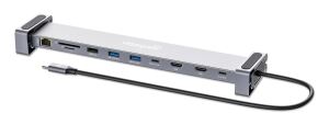 Manhattan 190398 laptop-dockingstation & portreplikator Kabelgebunden USB 3.2 Gen 1 (3.1 Gen 1) Type-C Grau
