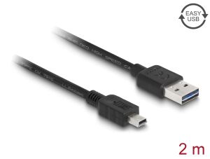 DeLOCK 85554 USB Kabel USB 2.0 2 m USB A Mini-USB B 0,48 Gbit/s Schwarz