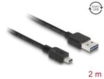 DeLOCK 85554 USB Kabel USB 2.0 2 m USB A Mini-USB B 0,48 Gbit/s Schwarz