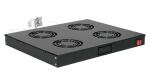 Equip Lüfter 19, 1HE, 4 Lüfter, RAL9005 Schwarz