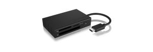 ICY BOX IB-CR401-C3, Type-C® USB 3.2 Gen 1 Kartenleser (CF, SD 4.0, micro SD 4.0), UHS-II, mit USB 3.2 Gen 1 Type-C® Hostanschluss