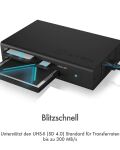 ICY BOX IB-CR401-C3, Type-C® USB 3.2 Gen 1 Kartenleser (CF, SD 4.0, micro SD 4.0), UHS-II, mit USB 3.2 Gen 1 Type-C® Hostanschluss