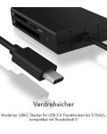 ICY BOX IB-CR401-C3, Type-C® USB 3.2 Gen 1 Kartenleser (CF, SD 4.0, micro SD 4.0), UHS-II, mit USB 3.2 Gen 1 Type-C® Hostanschluss