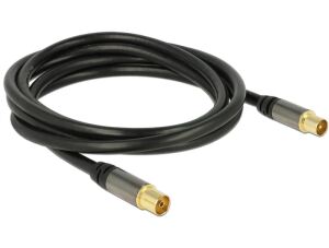 DeLOCK 88923 Koaxialkabel RG-6/U 2 m IEC Schwarz