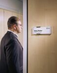 Durable 480023 Zeichenhalter und Informationsstand Schilderhalter Acryl, Aluminium Silber