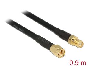 DELOCK HF Adapter SMA -> SMA 0,9m CFD200 low loss Bu/Bu
