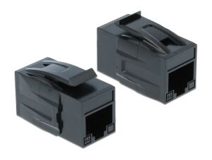 DELOCK Keystone RJ45 Buchse > Buchse Cat.6A UTP schwarz